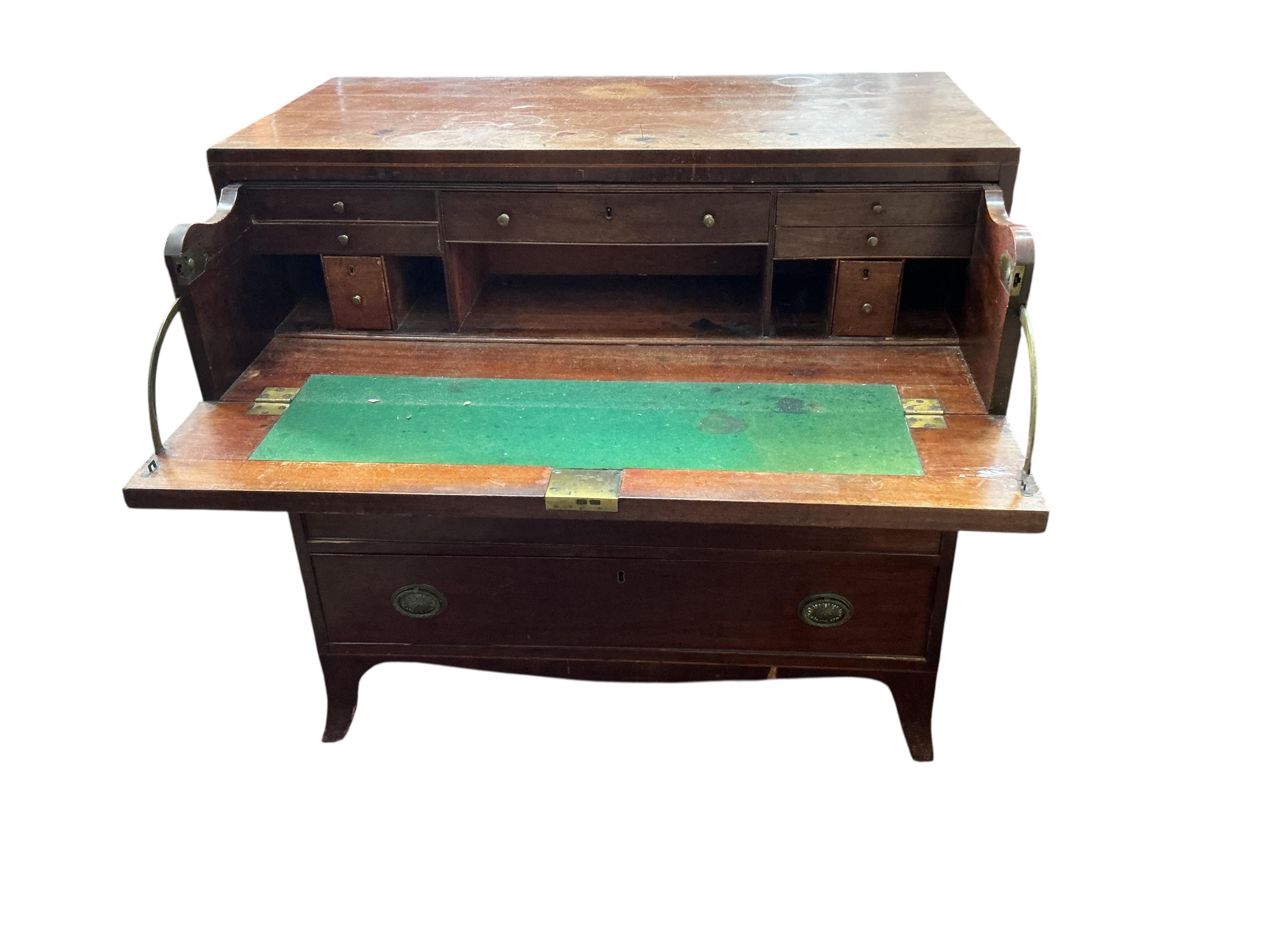 A Regency mahogany secretaire chest, width 99cm, depth 50cm, height 99cm
